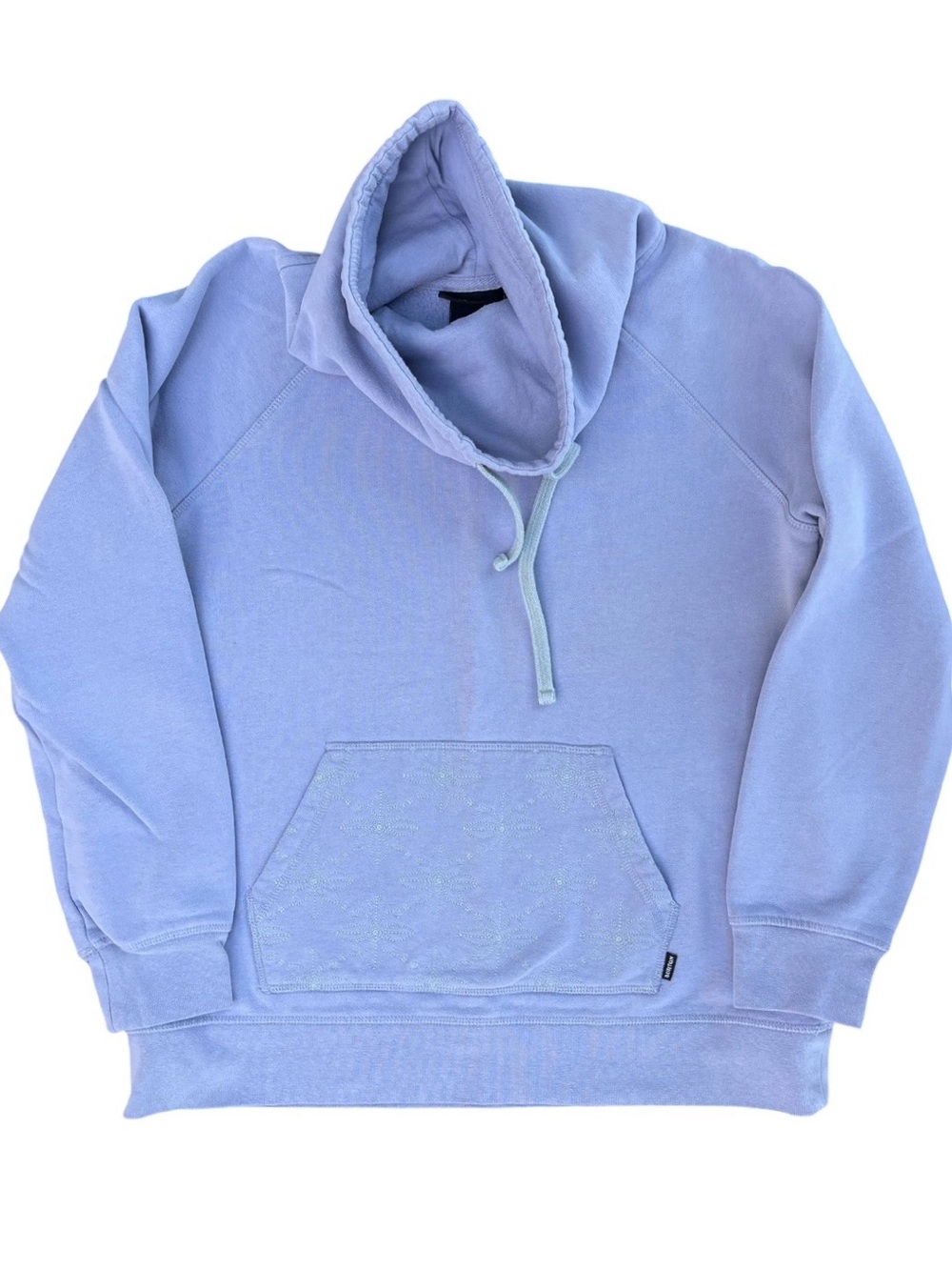 Burton Cowl Neck Lavender Pullover, Floral Embroidered front pocket Large